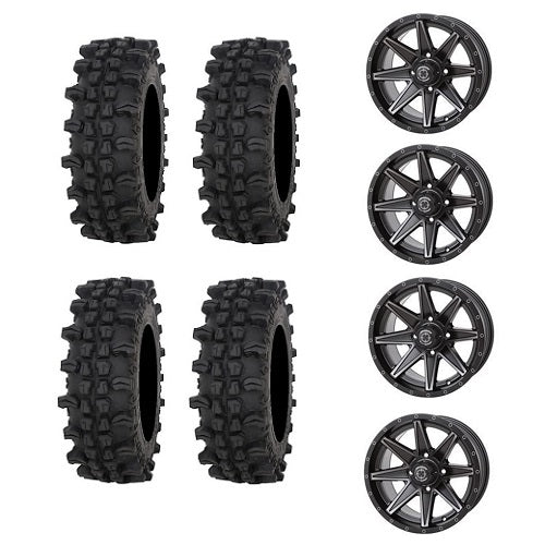 Frontline ACP 28x10-14 Tires Mounted on Frontline 308 Matte Black 4/137 Wheels