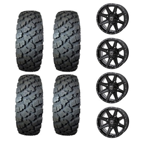 Federal Xplora U/T 28x10-14 Tires Mounted on Frontline 308 Black Wheels
