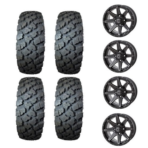Federal Xplora U/T 28x10-14 Tires Mounted on Frontline 308 Matte Blackd Wheels