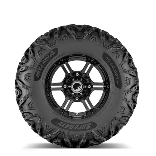 SuperATV Hellion Tire & Wheel Kits Bandit Black Wheels