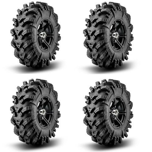 SuperATV Intimidator Tire & Wheel Kits - Bandit Black Wheels
