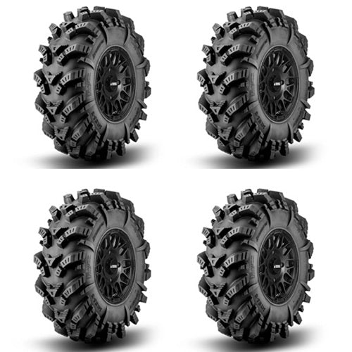 SuperATV Intimidator Tire & Wheel Kits - Hellfire Black Wheels