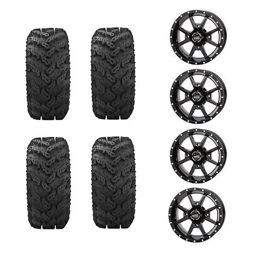 Interco Reptile Tires 25x10-12 Mounted on Frontline 556 Black Wheels