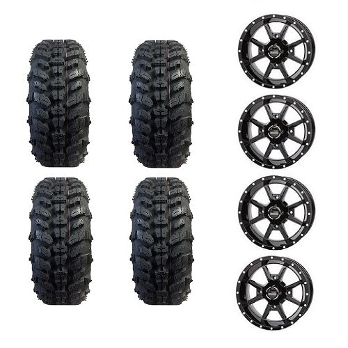 Interco Sniper 920 Tires 27x9-14 27x11-14 Mounted on Frontline 556 Gloss Black