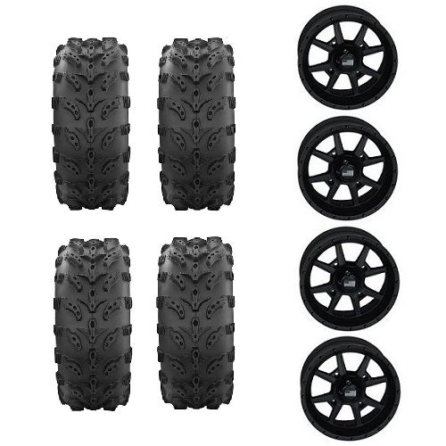 Interco Swamp Lite Tires 2 ea. 29.5x10-14 Mounted on Frontline 556 Stealth Black Wheels