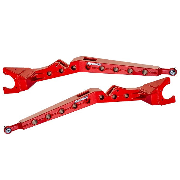 SuperATV Polaris RZR XP Turbo High Clearance Rear Trailing Arms Red