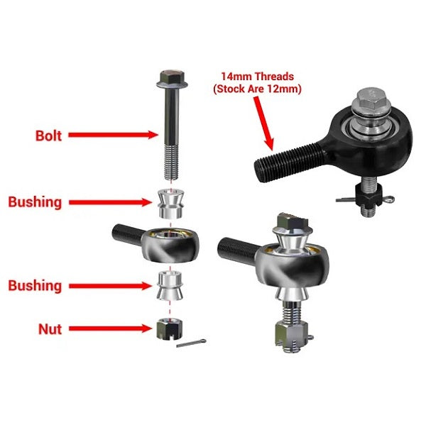 All Balls Tie Rod Ends For 2014 Polaris RZR S 800 EPS LE UTV [Right - Foto 6