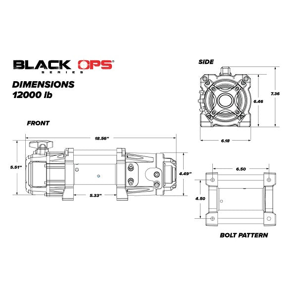 SuperATV Black Ops 12000 Dimensions