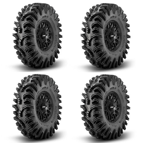 SuperATV Terminator Tire & Wheel Kits - Hellfire Black Wheels