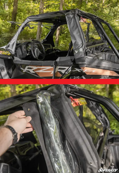SuperATV Polaris RZR XP Turbo Soft Window Upper Doors