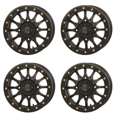 Frontline 223 Matte Black BeadLock Wheel Set