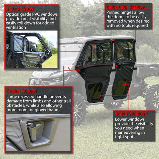 
                  
                    Seizmik Can-Am Defender Max Framed Soft Door - Features
                  
                