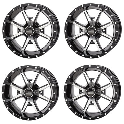 Frontline 556 Black & Machined Wheel Set 12x7 14x7
