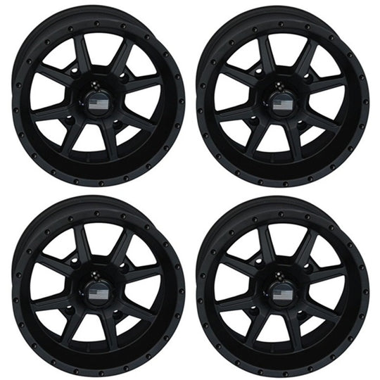 Frontline 556 Stealth Flat Black Wheel Set - 14x7