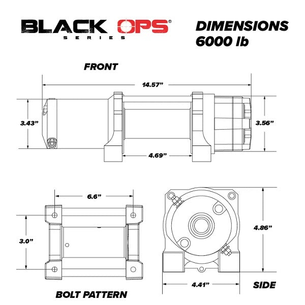 SuperATV Black Ops 6000 lb. Specs