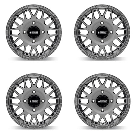 Assault Industries Hellfire Beadlock Wheels - Matte Titanium Set