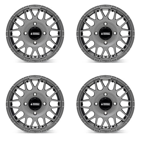 Assault Industries Hellfire Beadlock Wheels - Matte Titanium Set