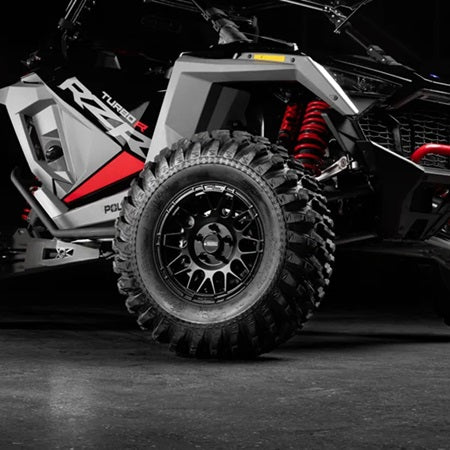 Assault Industries Hellfire Beadlock Wheels - Satin Black Mounted 5/4.5