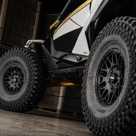 Assault Industries Hellfire Beadlock Wheels - Satin Black Mounted 6/5.5