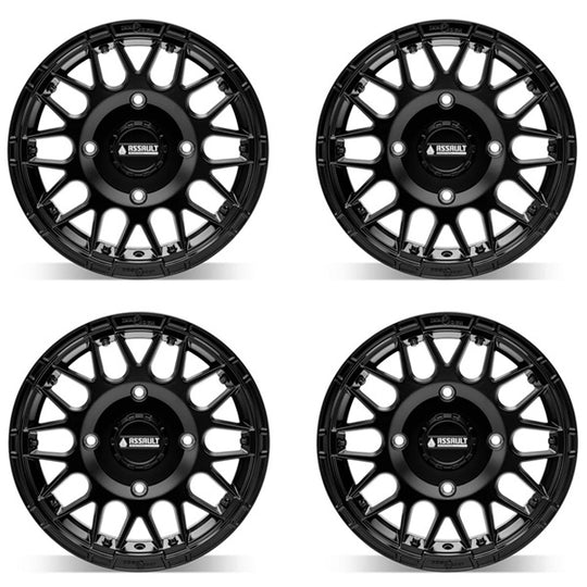Assault Industries Hellfire Beadlock Wheels - Satin Black Set