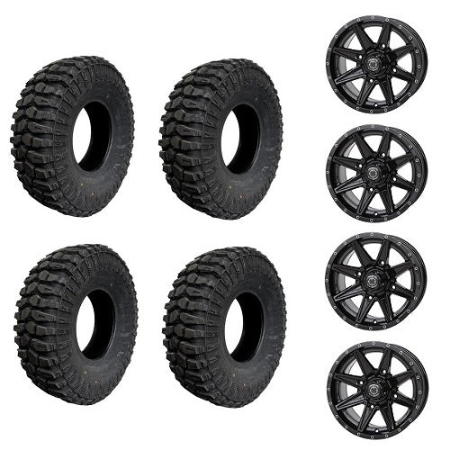 
                  
                    Broad Peak Baer X/T Tire & Wheel Kits Mounted on Frontline 308 Black Wheels
                  
                