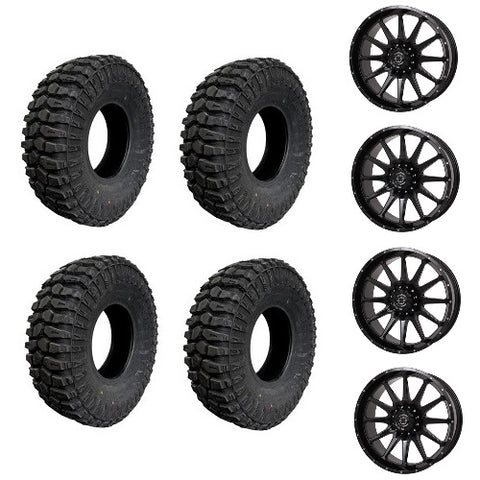 Broad Peak Baer X/T Tire & Wheel Kits Mounted on Frontline 762 Gloss Black Wheels