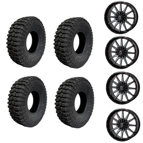 Broad Peak Baer X/T Tire & Wheel Kits Mounted on Frontline 762 Gloss Dark Tint Wheels