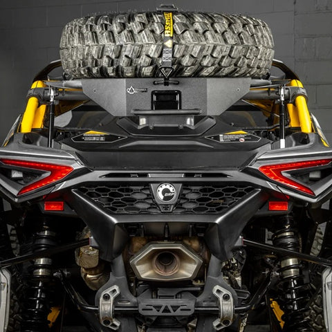Assault Adventure Rack Can-Am Maverick R Spare Tire Carrier Rear View
