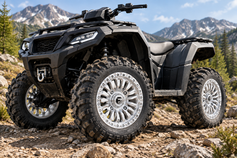 Fuel UTV D125 Rincon Machined Beadlock Wheels on a ATV