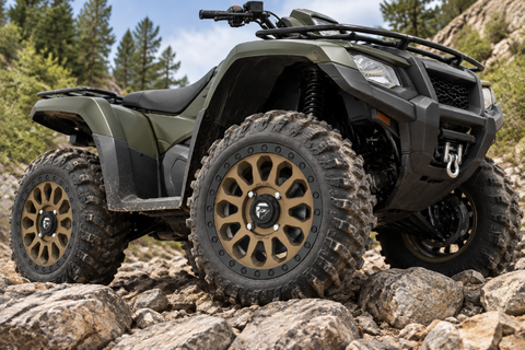Fuel UTV D600 Vector Wheels on a ATV