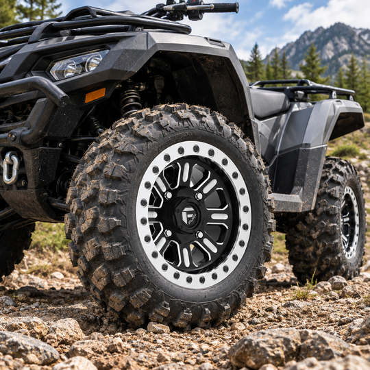 
                  
                    Fuel UTV D910 Hardline Beadlock Wheels on an ATV
                  
                