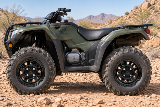 ITP Delta Black Steel Wheels on an ATV