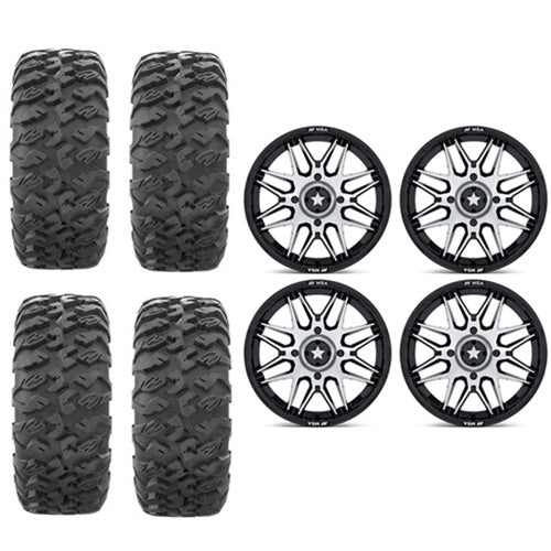 
                  
                    EFX MotoClaw Tire & Wheel Kits Mounted on MSA MA052 Gloss Black & Machined Wheels - Set of 4
                  
                