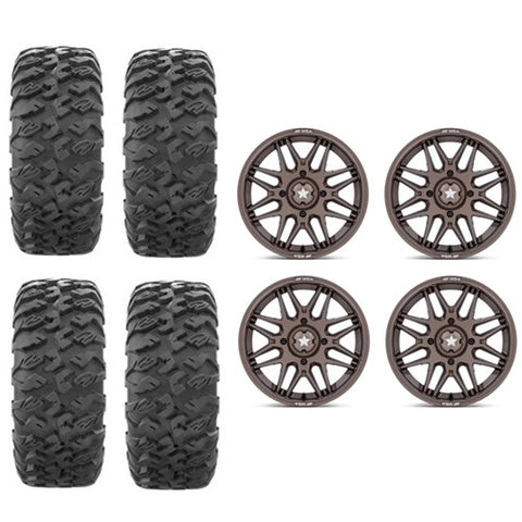 EFX MotoClaw Tire & Wheel Kits Mounted on MSA MA052 Matte Bronze Wheels - Set of 4