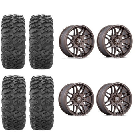EFX MotoClaw Tire & Wheel Kits Mounted on MSA M52 Radar Matte Bronze Wheels