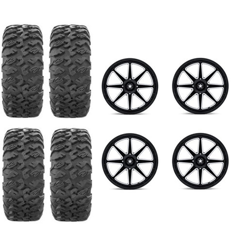 EFX MotoClaw Tire & Wheel Kits on MSA M54 Gloss Black Milled Wheels