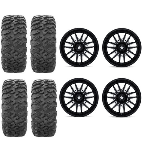 EFX MotoClaw Tire & Wheel Kits on MSA M55 Gloss Black Milled Wheels