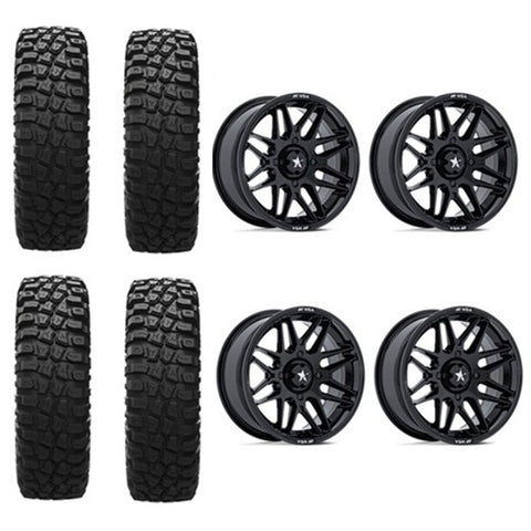 EFX MotoCrusher Tire & Wheel Kits on MSA M52 Radar Gloss Black Wheels