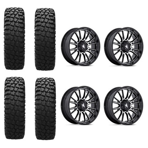 EFX MotoCrusher Tire & Wheel Kits on MSA M52 Radar Gloss Black & Machined Wheels