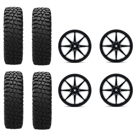 EFX MotoCrusher Tire & Wheel Kits on MSA M54 Spark Gloss Black Milled Wheels