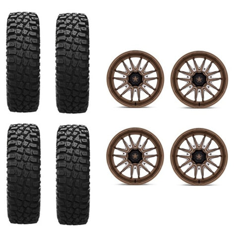 EFX MotoCrusher Tire & Wheel Kits on MSA M55 Commander Bronze Milled Wheels