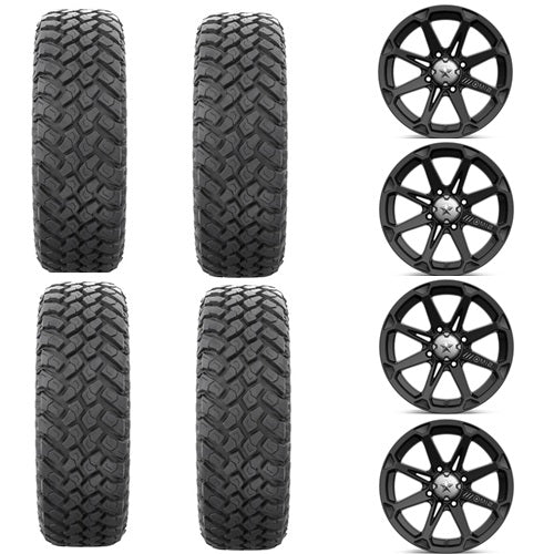 EFX MotoHammer Tire & Wheel Kits 27x9-14 Mounted on MSA M12 4/137 Wheels - Set of 4