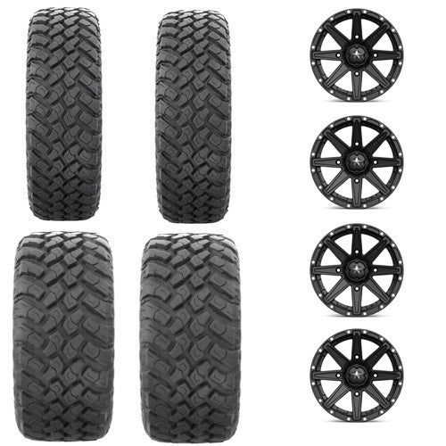 EFX MotoHammer Tire & Wheel Kits 2 ea. 27x9-14 & 2 ea. 27x11-14 Mounted on MSA M33 4/110 Wheels