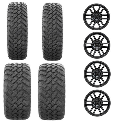 EFX MotoHammer Tire & Wheel Kits 2 ea. 27x9-14 & 2 ea. 27x11-14 Mounted on MSA M43 4/137 Wheels