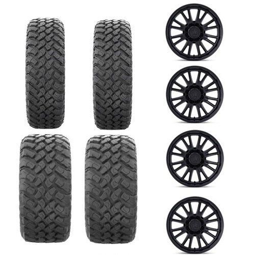 
                  
                    EFX MotoHammer Tire & Wheel Kits 2 ea. 27x9-14 & 2 ea. 27x11-14 Mounted on MSA M51 Matte Black 4/156 Wheels
                  
                