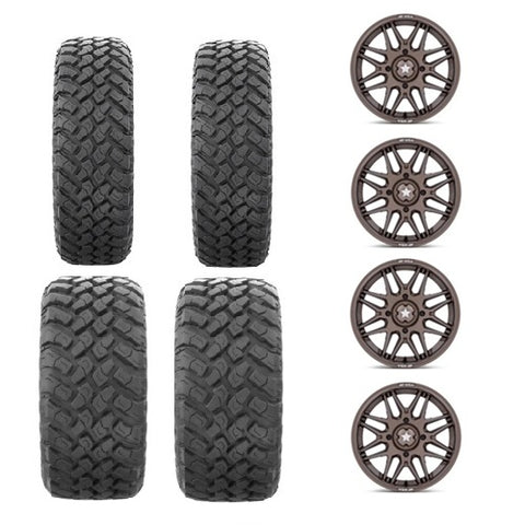 EFX MotoHammer Tire & Wheel Kits 2 ea. 27x9-14 & 2 ea. 27x11-14 Mounted on MSA M52 Matte Bronze 4/137 Wheels
