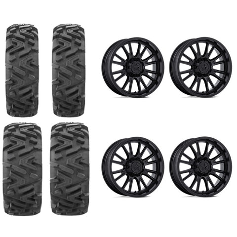 EFX MotoMTC Tire & Wheel Kits MSA M51 Thunderlips Matte Black Wheels