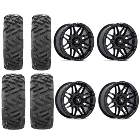EFX MotoMTC Tire & Wheel Kits MSA M52 Radar Gloss Black Wheels