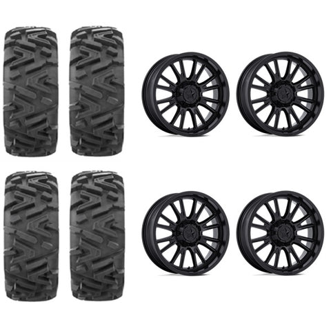 EFX MotoMTC Tire & Wheel Kits MSA M51 Thunderlips Matte Black Wheels