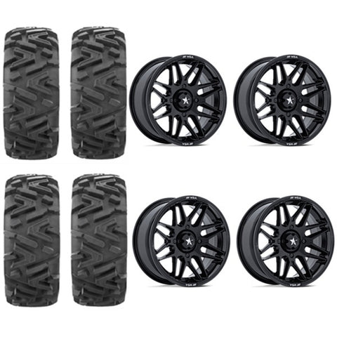 EFX MotoMTC Tire & Wheel Kits MSA M52 Radar Gloss Black Wheels